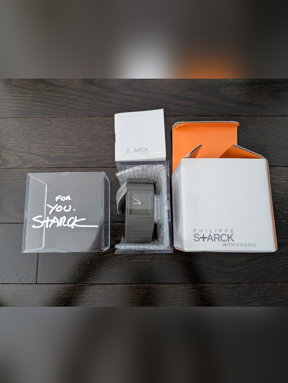 RARE Philippe Starck Snake Titanium Fossil Watch PH4002